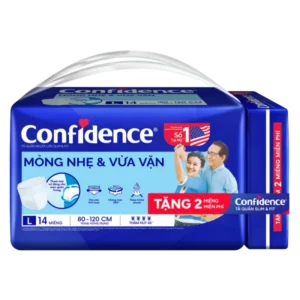 Tã quần người lớn Confidence Mỏng nhẹ & vừa vặn (size L, 14M)
